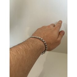 Unisex Ezme Zincir Bileklik Gümüş Kaplama