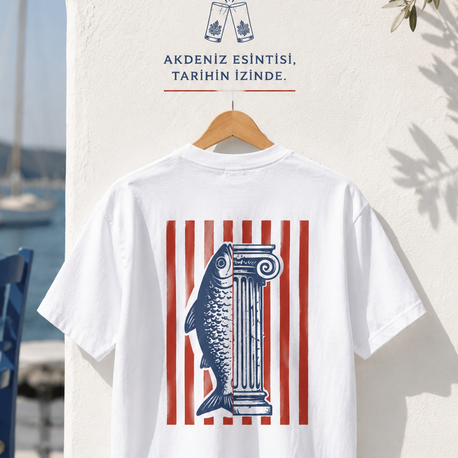 Balık | Sütun Oversize Tişört 