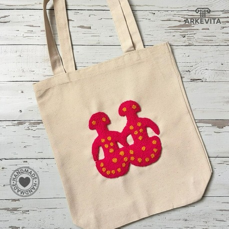 İkiz İdoller Pembe  – Hand Made Punch Kanvas Çanta