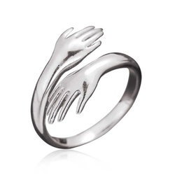 El Figürlü Ayarlanabilir Yüzük Silver