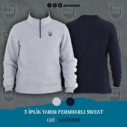 3 İPLİK YARIM FERMUARLI