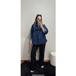 Cep detaylı Kot Ceket