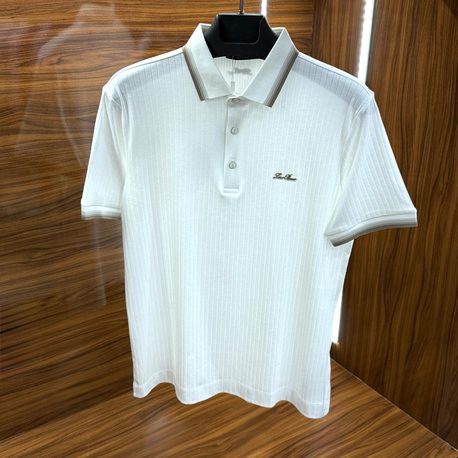 Loro Piana Polo Yaka İthal Tshirt Beyaz