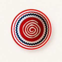 Berber Direği Tıraş Kasesi, 120 mm Kırmızı-Beyaz-Mavi PETG, Spiral Tabanlı