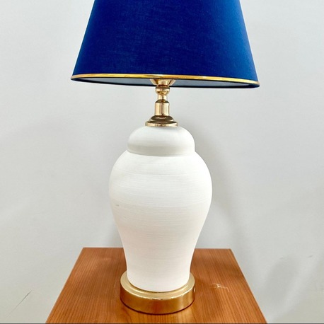 Şah Abajur Çini Bisküvi - Gold Duy Set - 30 Cm Abajur Şapka