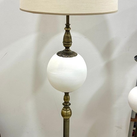 Mini Lambader -Çini Bisküvi - Gold Duy Set - 40 Cm Abajur Şapka