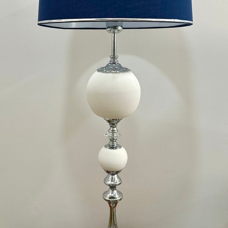 Mini Lambader -Çini Bisküvi - Gold Duy Set - 40 Cm Abajur Şapka