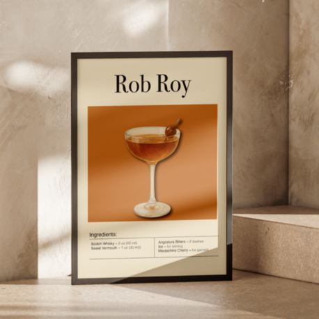 Rob Roy Cocktail Recipe Poster