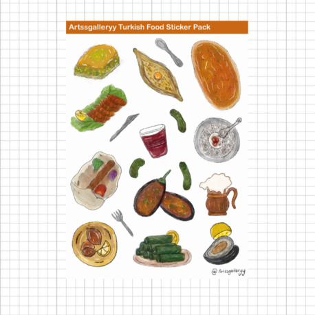Turkish Food Sticker Pack 18 Adet
