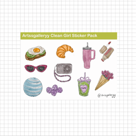 Clean Girl Sticker Pack 10 Adet