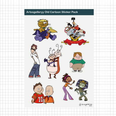 Old Cartoon Sticker Pack 7 Adet 