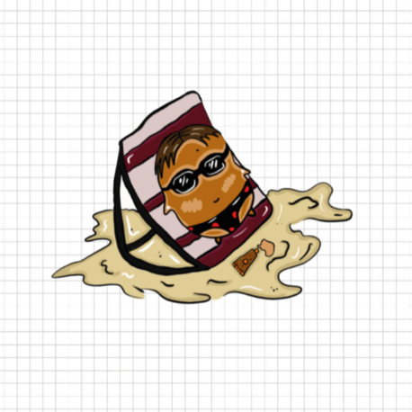 Güneşlenen Patates Tekli Sticker