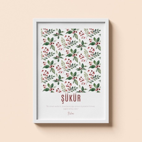 ŞÜKÜR Kelime & Ayet Poster