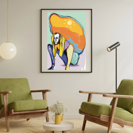 Surreal Figure Art Print, Colorful Contemporary Wall Art, Signed Numbered Fine Art Print. Have You F