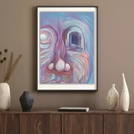 Surreal Figure Art Print, Colorful Contemporary Wall Art, Signed Numbered Fine Art Print. Gateway. 2