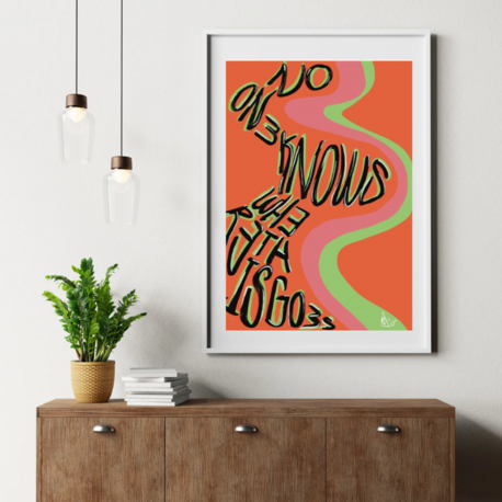 Colorful Contemporary Wall Art, Signed Numbered Fine Art Print. No One Knows Where This Goes. 2025.
