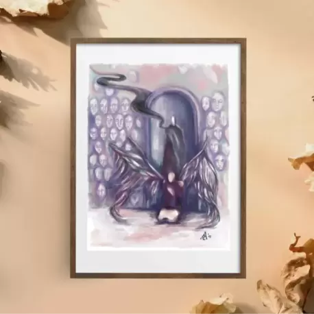 Surreal Figure Art Print, Colorful Contemporary Wall Art, Signed Numbered Fine Art Print. Name Givin