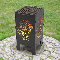Aslan Desenli Dekoratif Mangal Portatif Ateş Çukuru