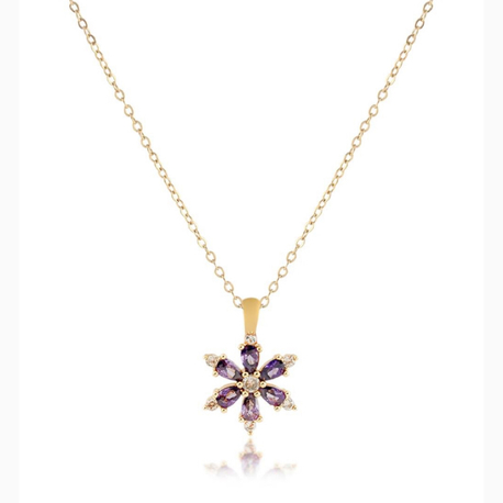Lotus çiçeği çelik kolye gold & silver