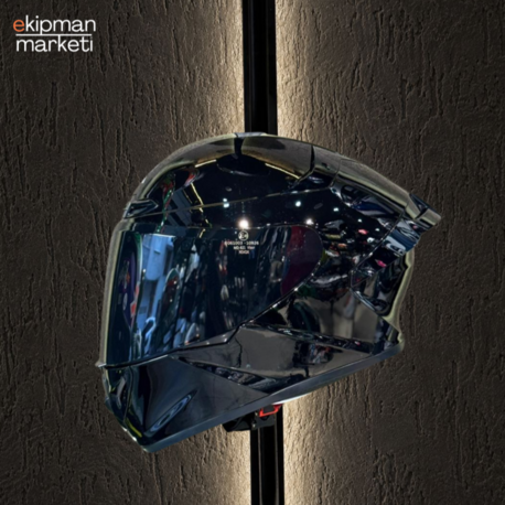 R2 Gloss Black Motosiklet Kask ( Şeffaf Vizör ) Hediye