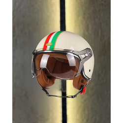 Retro Açık Kask İtalyan (Krem)