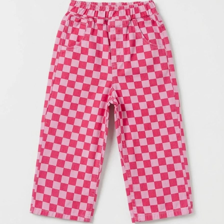 La’ciel Paris Pembe Damalı Balloon Jeans 