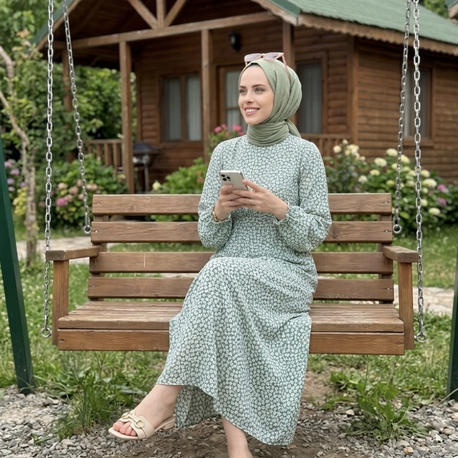 Mint papatya elbise