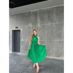 Orjinal Marka Mng Yeşil Saten Elbise