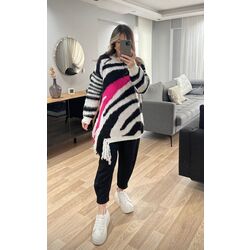 Twist model saçaklı triko kazak