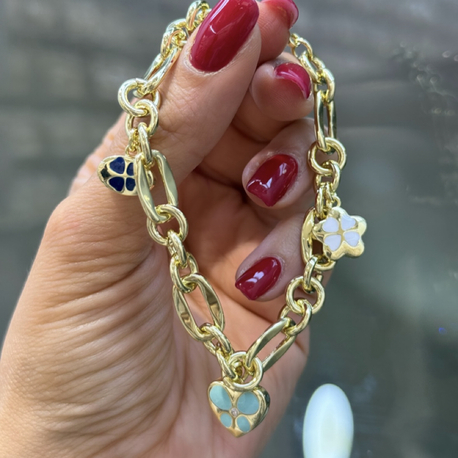 Özel seri yonca charm bileklik 