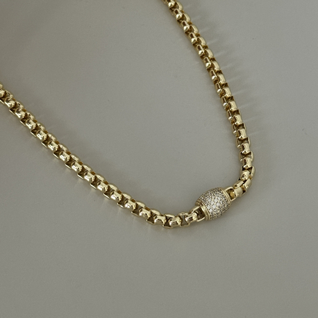 Özel seri taşlı köstek kolye ( 45 + 5 cm ) 