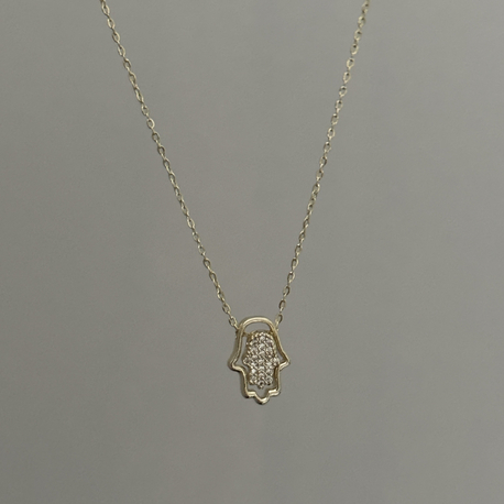 Özel seri taşlı hamsa kolye ( 45 cm )