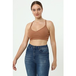 İp Askılı Çapraz Bağlı Kaşkorse Büstiyer Kahverengi