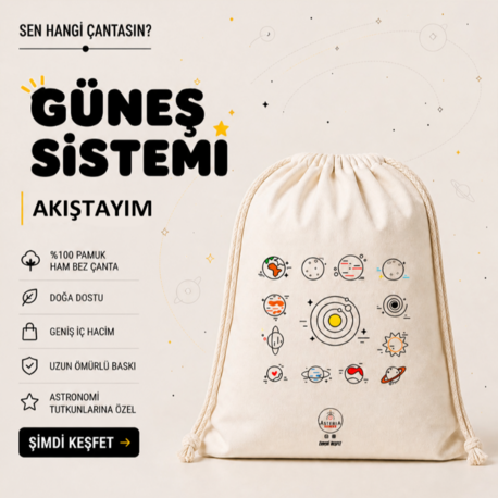 İpli Ham Bez Sırt Çantası - Güneş Sistemi