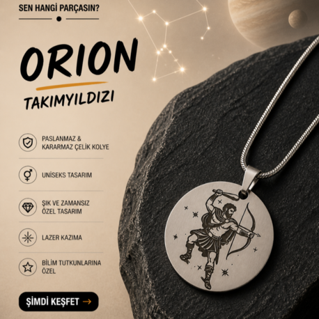 Orion / Avcı Takımyıldızı Çelik Kolye
