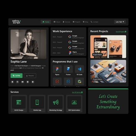 Bento Style Professional Portfolio Website