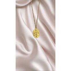 antik vintage çelik kolye gold