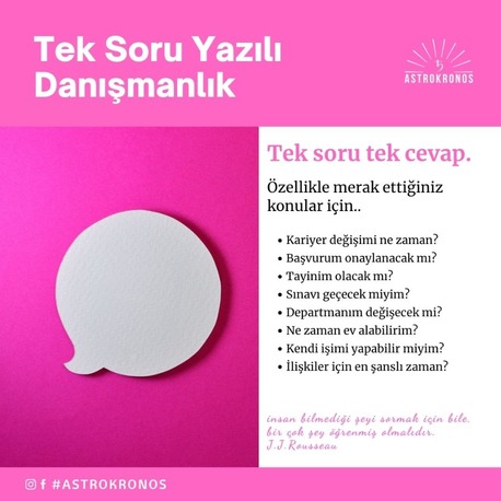 Tek Soru Yazılı Danışmanlık