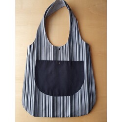Siyah beyaz çıtçıtlı tote
