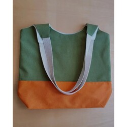 Turuncu yeşil iki renkli hobo çanta