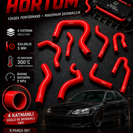 CIVIC İES 92-01 HORTUM SETİ KIRMIZI