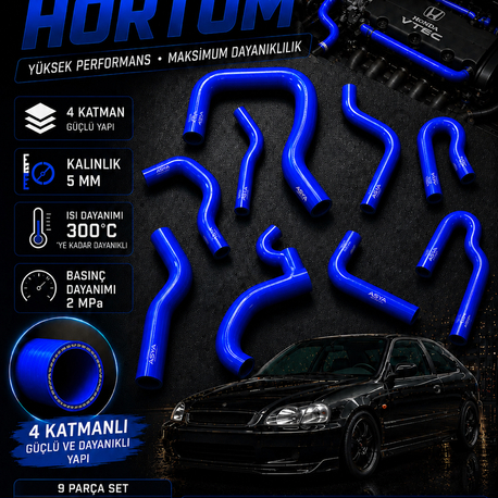 CIVIC İES 92-01 HORTUM SETİ MAVİ