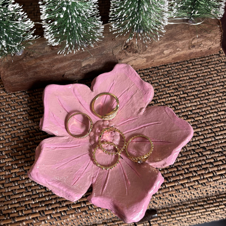 Sakura Seramik Yüzüklük | El Yapımı Çiçek Ring Holder  Handmade Ceramic Jewelry Holder