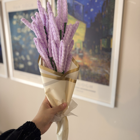  Özel Tasarım Lavanta Buketi | Handmade Chenille Flower Bouquet