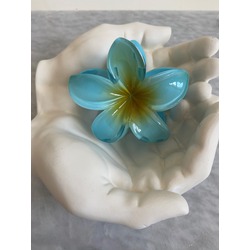 Lotus Çiçek Model Büyük Boy Mandal Toka / Mavi