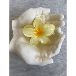 Lotus Çiçek Model Büyük Boy Mandal Toka / Sarı