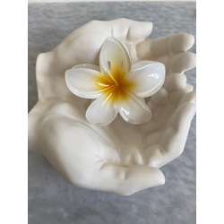 Lotus Çiçek Model Büyük Boy Mandal Toka / Beyaz