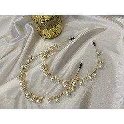 İnci Detaylı Gold Metal Taç