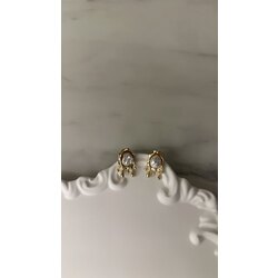 Küpe inci gold