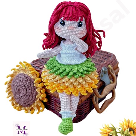 Ayçiçek Kız Sharon PDF Yazılı Tarif Dosyası | Sunflower Girl Sharon Crochet Download